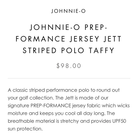 johnnie-O Prep-Formance Jersey Jett Striped Polo in Taffy Colorway, EUC - Picture 5 of 6